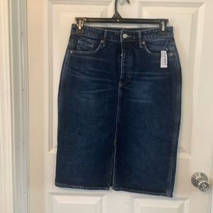 Old navy blue jeans skirt size 8 .